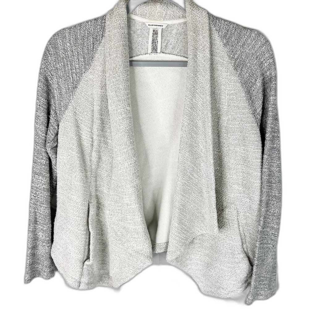 Club Monaco Gray Crop Cardigan Small